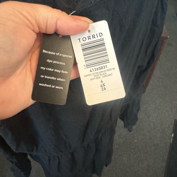 Torrid 4X Linen Black Top - Picture 2 of 6